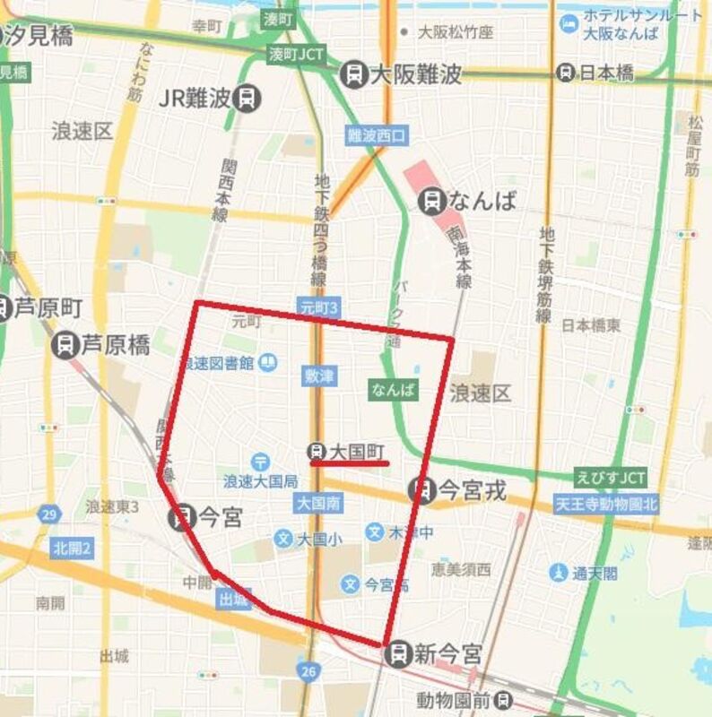 大国町場所